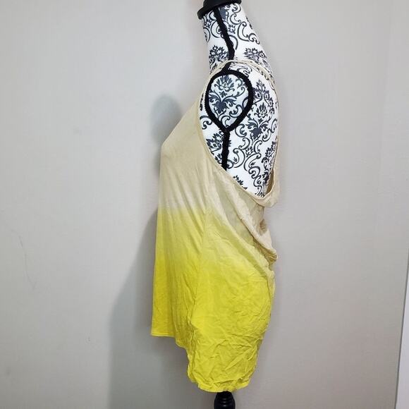 Stile Benetton medium womens yellow ombre racerback tank top - Picture 3 of 11